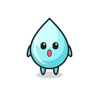 the amazed expression of the water drop cartoon vector