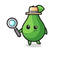 avocado detective character is analyzing a case vector