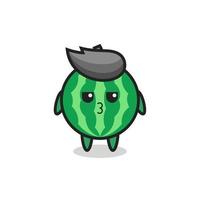 the bored expression of cute watermelon characters vector