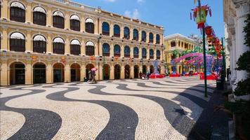 beau bâtiment d'architecture dans la ville de macao video