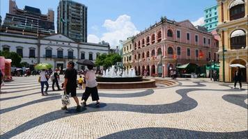 beau bâtiment d'architecture dans la ville de macao video