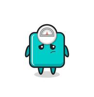 the lazy gesture of weight scale cartoon character vector