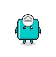 the lazy gesture of weight scale cartoon character vector