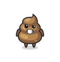 cute poop mascot with an optimistic face vector