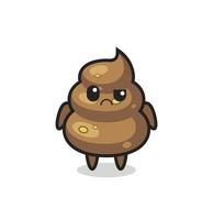 the mascot of the poop with sceptical face vector