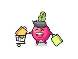 black Friday illustration with cute radish mascot vector