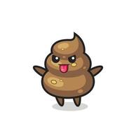 naughty poop character in mocking pose vector