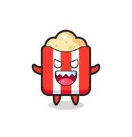 illustration of evil popcorn mascot character vector