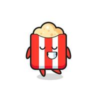 popcorn cartoon illustration with a shy expression vector