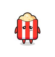 the lazy gesture of popcorn cartoon character vector