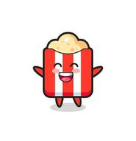 happy baby popcorn cartoon character vector