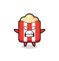 wrathful expression of the popcorn mascot character vector