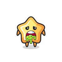 the cute star character with puke vector