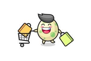 black Friday illustration with cute spotted egg mascot vector