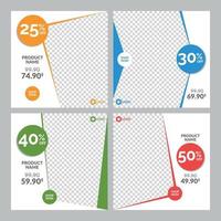 Square Sale Banner Templates Set for Web and Social Media vector