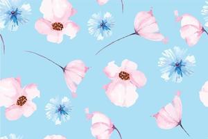 poppies seamless pattern with watercolor 2 vector