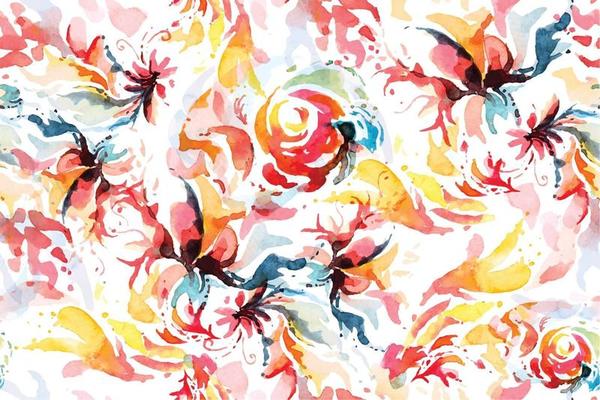Abstract seamless pattern with watercolor 1