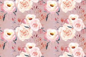 Rose seamless pattern with watercolor 16 vector