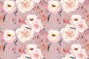 Rose seamless pattern with watercolor 16 vector
