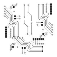 fondo de vector de computadora con circuito