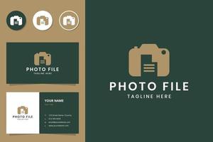 camera document negative space logo design vector