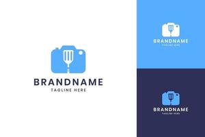 camera food negative space logo design vector