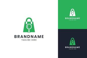 lupa de compras diseño de logotipo de espacio negativo vector