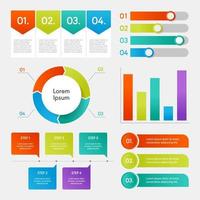 Infographic Elements Collection with Colorful Gradient Color vector