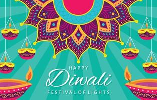 Happy Diwali Background Concept vector