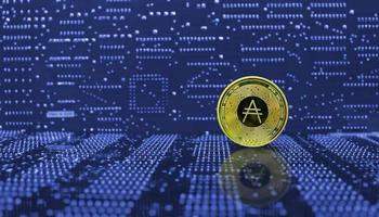 Golden Cardano ADA coin cryptocurrency photo