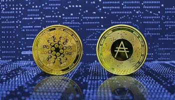 moneda de oro cardano ada criptomoneda foto