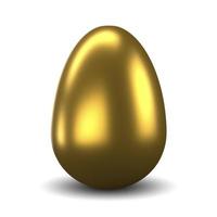 Huevo de Pascua de oro sobre fondo blanco aislado foto