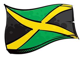 bandera de jamaica pintada ondeando en el viento