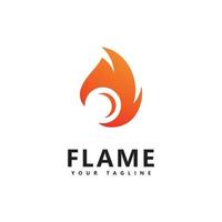 diseño de logotipo de llama de fuego abstracto vector