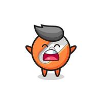 cute pencil sharpener mascot with a yawn expression vector