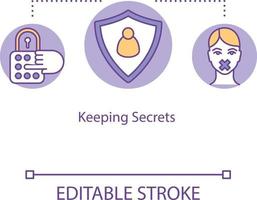 Keeping secrets concept icon vector