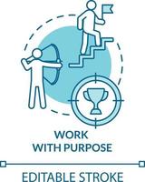 Work with purpose turquoise concept icon vector