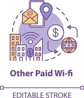 Otro icono de concepto de wifi pagado vector