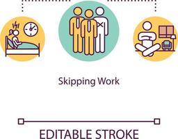 Skipping work concept icon vector