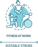 Fitness at work turquoise concept icon vector