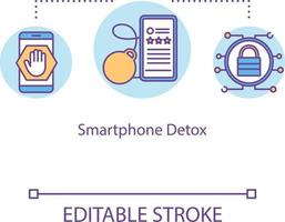 icono de concepto de desintoxicación de teléfono inteligente vector