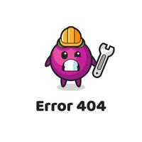 error 404 with the cute mangosteen mascot vector