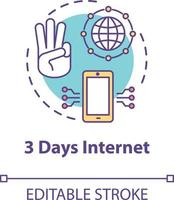 3 days internet concept icon vector