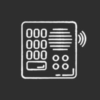 Intercom chalk white icon on black background vector