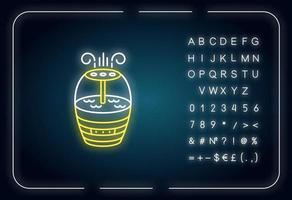 icono de luz de neón de electrodomésticos de limpieza de aire vector