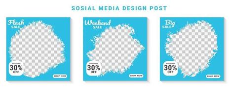 media social post template set collection vector