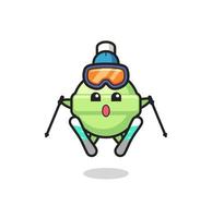 lollipop mascot character as a ski player vector