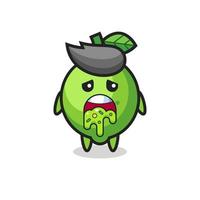 the cute lime character with puke vector