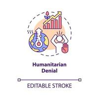 Humanitarian denial concept icon vector