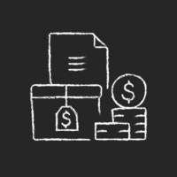 Accounts receivable chalk white icon on dark background vector